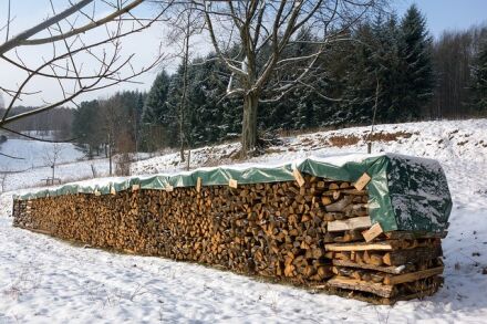 Holzabdeckplane - grün - "schwere Ausführung" 2,5 m x 10 m